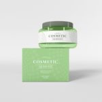Cosmetic Jar with Box Packaging Mockup